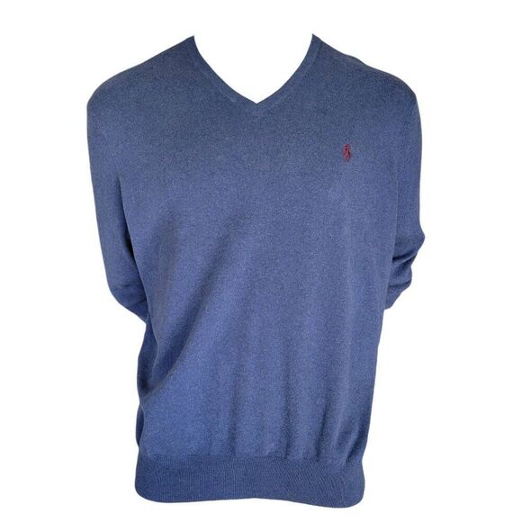 Polo Ralph Lauren Mens V-Neck Pima Cotton Sweater (Size XXL) - Picture 1 of 7